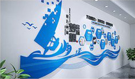 盈江海浪主题文化墙如何设计？