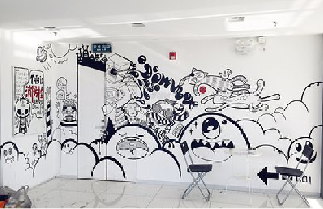 盈江手绘墙并非传统涂鸦。